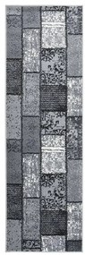 vidaXL Passadeira c/ padrão de blocos 80x300 cm polipropileno cinzento