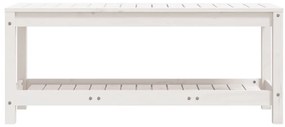 Banco de jardim 108x35x45 cm madeira de pinho maciça branco
