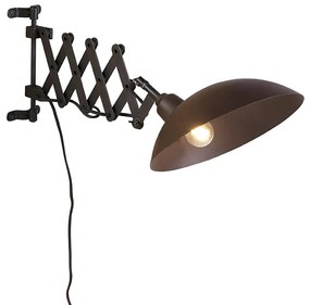 Candeeiro de parede industrial bronze com preto - Tyne Industrial,Rústico