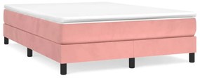 Cama com molas/colchão 140x200 cm veludo rosa