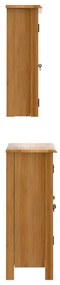 3 pcs conjunto móveis p/ casa de banho madeira de pinho maciça