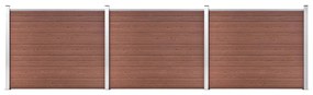 Conjunto painel de cerca 526x146 cm WPC castanho