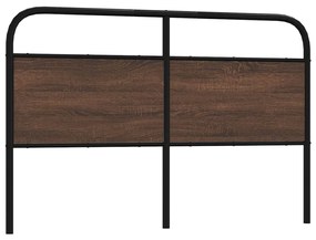 vidaXL Cabeceira de cama 160cm derivados madeira/aço carvalho castanho
