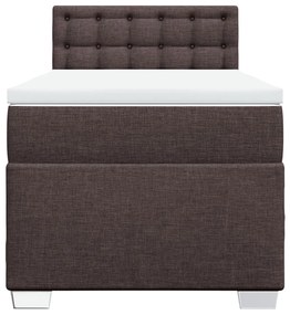 Cama com molas/colchão 90x200 cm tecido castanho-escuro