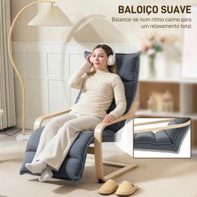 Poltrona de Salão com Apoio para os Pés Ajustável Estofada em Veludo com Estrutura de Madeira 67x93x105 cm Cinzento Escuro