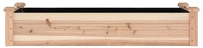 Canteiro elevado c/ forro 120x45x25 cm madeira de abeto maciça
