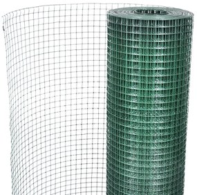 Cerca arame p/ galinheiro c/ revestimento PVC 10x1 m aço verde