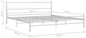 Estrutura de cama 180x200 cm metal branco