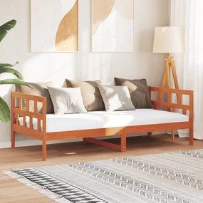Sofá-cama sem colchão 90x200 cm pinho maciço castanho-mel