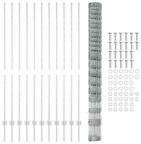 Postes de Cerca vidaXL 22 pcs U-Channel 160 cm Aço Galvanizado