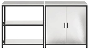 Conjunto de Armazenamento de Cozinha com prateleira 2 pcs Prata