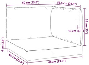 Almofadões p/ móveis paletes 3 pcs tecido oxford vermelho tinto