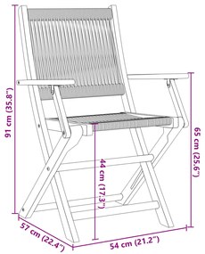 Cadeiras de jardim 2 pcs acácia maciça e polipropileno preto