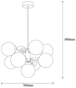 Candeeiro de Teto Mudoni – Preto – Diâmetro 70 cm x Altura 80 cm