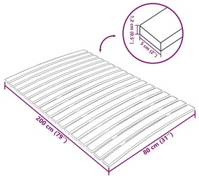 Estrado de ripas com 17 ripas 80x200 cm