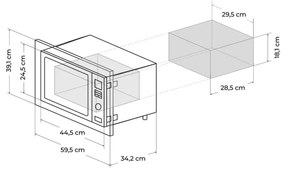 Micro-ondas GrandHeat 2000 Built-in Branco encastre digital de 20 litros de capacidade com grill e 700 W