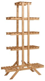 vidaXL Suporte para plantas 83x25x142 cm madeira de abeto