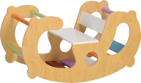 Arco de escalada 2 em 1 para crianças dos 18 aos 48 meses, cadeira de baloiço arco-íris para meninos e meninas, bebés multicolorido