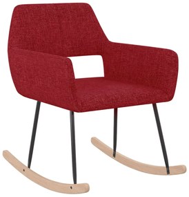 vidaXL Cadeira de baloiço tecido vermelho tinto