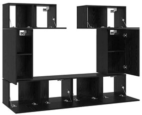 Conjunto de móvel de TV 6 pcs Carvalho preto 80 x 30 x 30 cm