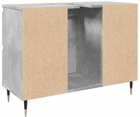 Móvel casa de banho 80x33x60 cm derivados madeira cinza cimento