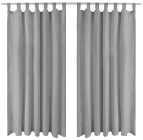 vidaXL Cortinas de cetim com presilhas 2 pcs 140x175 cm cinzento