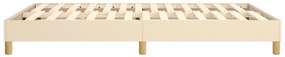 Estrutura de cama sem colchão 140x190 cm tecido cor creme