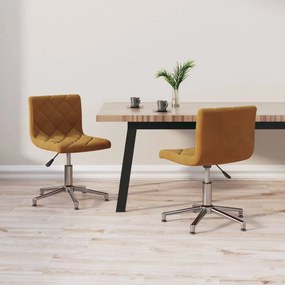 vidaXL Cadeiras de jantar giratórias 2 pcs veludo castanho