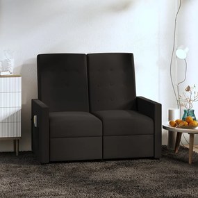 vidaXL Sofá de massagens reclinável 2 lugares tecido preto