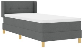Cama Box Spring vidaXL com Colchão Cinza Escuro 80x200 cm Tecido