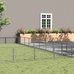 vidaXL Canil para cães 81 m² aço prateado