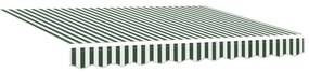 Toldo Retrátil Manual Verde e Branco 350x250 cm