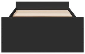 Estrutura de cama c/ gavetas 100x200 cm derivados madeira preto