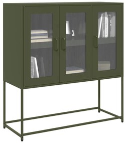 Aparador 100,5x39x107 cm aço laminado a frio verde-azeitona