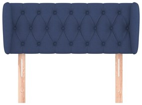 Cabeceira de cama c/ abas tecido 103x23x78/88 cm azul