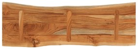 Tampo de mesa retangular borda viva 120x40x3,8 cm acácia maciça