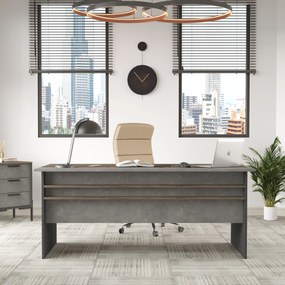 Secretária VS1 – Castanho/Cinzento/Antracite – 180x75x89,5 cm