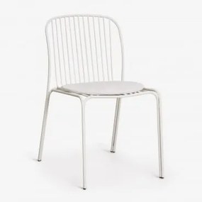 Cadeira De Jardim Em Aço Anerina Gardénia Branco & Branco Acinzentado - Sklum