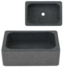 vidaXL Lavatório 45x30x15 cm pedra natural do rio preto