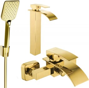 Mexen Aries Conjunto de banheira R62, dourado - 744813R62-50