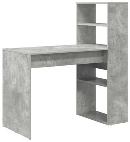 Secretária com Armazenamento Cinzento de Concreto 113x54x120 cm Madeir
