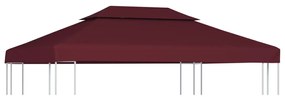 Cobertura gazebo c/ 2 camadas 310 g/m² 4x3 m bordô