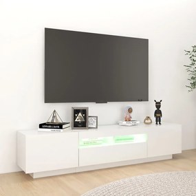 Móvel de TV Giancarlo com Luzes LED de 180cm - Branco Brilhante - Desi