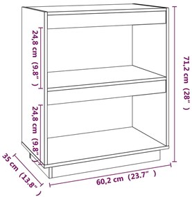 Estante madeira de pinho maciça 60x35x71 cm branco