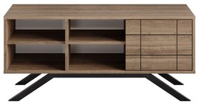 Móvel de TV North – Preto e Nogueira – 130x38,6x58,6 cm