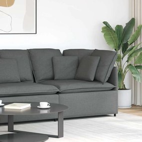 Módulo de sofá canto com almofadas 100 cm cinzento-escuro