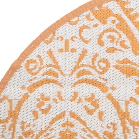 Tapete de exterior Ø160 cm ARAKIL PP laranja e branco