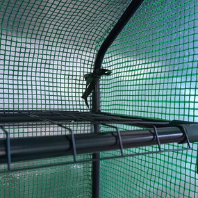 Estufa de Jardim Estufa de Exterior com Prateleiras de 4 Níveis Porta