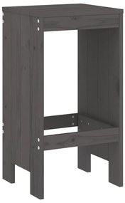 Bancos de bar 2 pcs 40x36x75 cm madeira de pinho maciça cinza