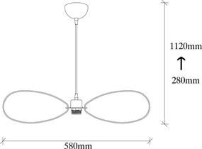 Chandelier Hemdem – Branco – Diâmetro 58 cm, Altura 112 cm